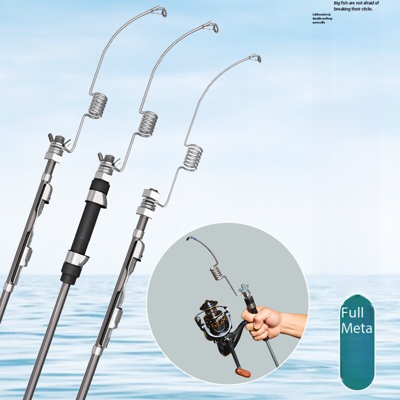 Ice Fishing Reel - Wędka sprężynowa mini przenośna jednoczęściowa metalowa